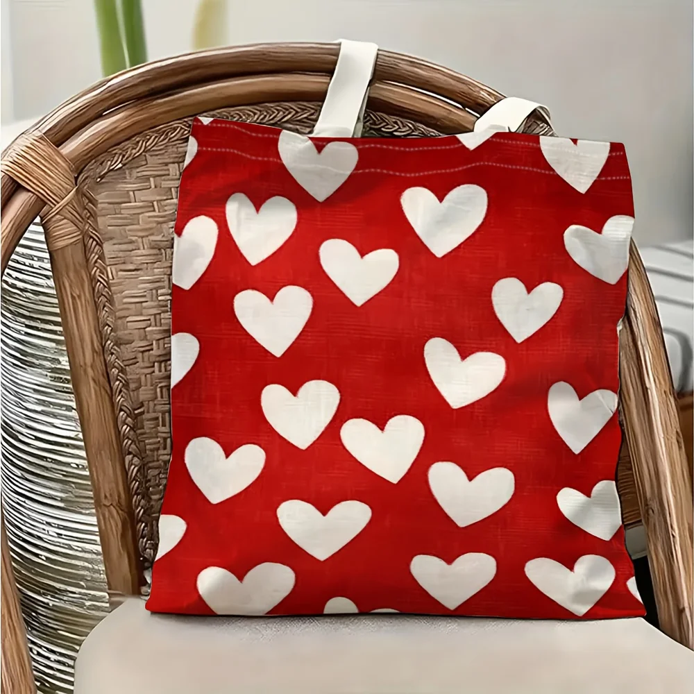 1 Piece of Fashionable Red Heart-Shaped Canvas Shoulder Bag, Lightweight Foldable Storage Tote Bag, Reusable Shopping Bag with Fixed Shoulder Strap, Perfect Gift for Commuting, Travel, Shopping, School, and Holidays
1 Piece of Fashionable Red Heart-Shaped Canvas Shoulder Bag, Lightweight Foldable Storage Tote Bag, Reusable Shopping Bag with Fixed Shoulder Strap, Perfect Gift for Commuting, Travel, Shopping, School, and Holidays