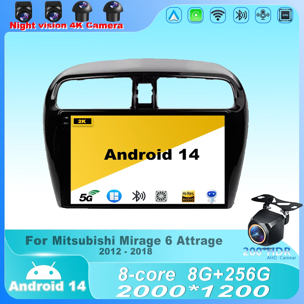 For Mitsubishi Mirage 6 Attrage 2012 - 2018 Android 14 Car Radio Multimedia Player Stereo Navigation GPS QLED Screen Carplay DSP
For Mitsubishi Mirage 6 Attrage 2012 - 2018 Android 14 Car Radio Multimedia Player Stereo Navigation GPS QLED Screen Carplay DSP