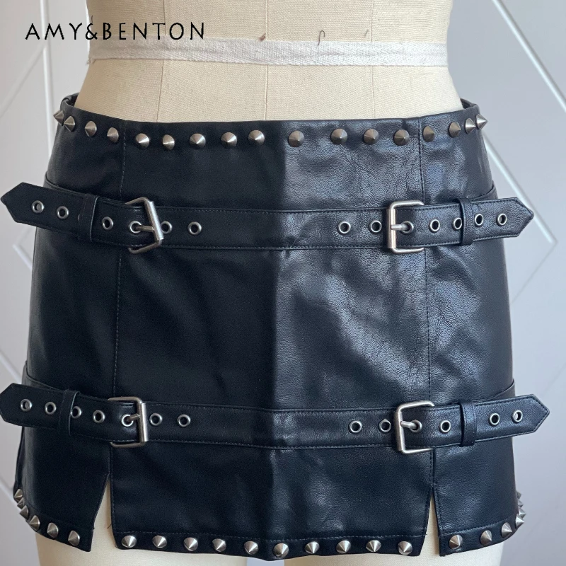 Korean Sweet Cool Hot Girl Women's Short Skirt Autumn Winter Heavy-duty Double Belt Sexy Hip-hugging Small Leather Skirt Ladies
Korean Sweet Cool Hot Girl Women's Short Skirt Autumn Winter Heavy-duty Double Belt Sexy Hip-hugging Small Leather Skirt Ladies