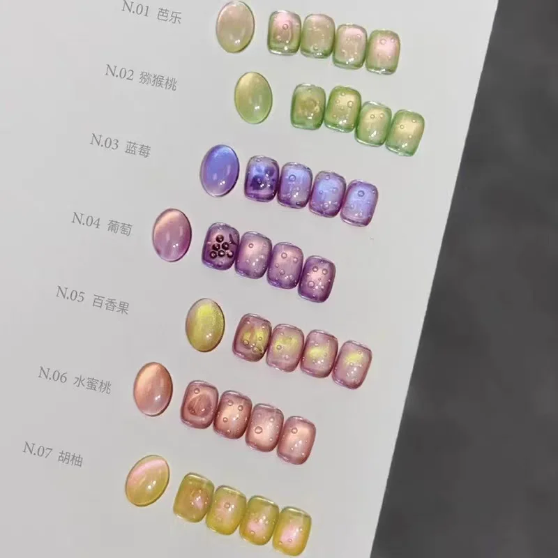 7 Colors Fruit Whiten Green Guava Cat Nail Gel Nail Polish Jelly Glass Bead Soak Off UV Gel Varnish For Summer Nail Supplies
7 Colors Fruit Whiten Green Guava Cat Nail Gel Nail Polish Jelly Glass Bead Soak Off UV Gel Varnish For Summer Nail Supplies