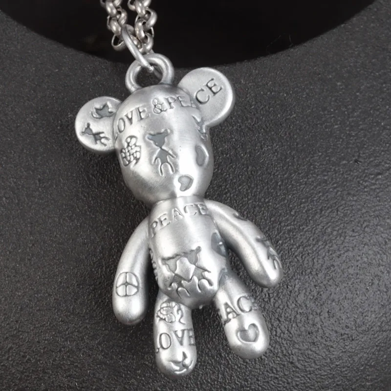 999 Silver Bear Pendant retro frosted 3D hard silver graffiti clavicle Pendant
999 Silver Bear Pendant retro frosted 3D hard silver graffiti clavicle Pendant