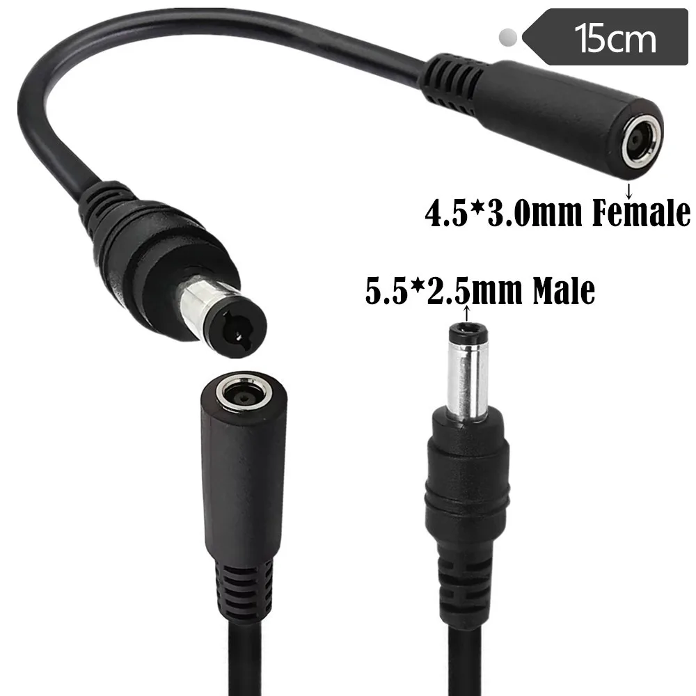 4.5 x 3.0 mm Female to 5.5 * 2.5mm Male Power Adapter Adapter Adapter Cable Suitable For Laptop Cable Length: 0.15 Meters
4.5 x 3.0 mm Female to 5.5 * 2.5mm Male Power Adapter Adapter Adapter Cable Suitable For Laptop Cable Length: 0.15 Meters