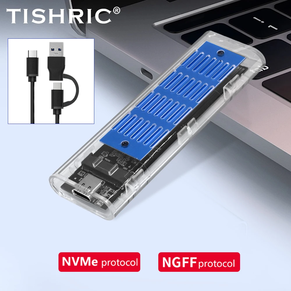 TISHRIC NVME M2 M.2 SSD Enclosure M/B + M Keyed Hard Drive Enclosure USB Type-C 10Gbps Hard Drive Enclosure Clear
TISHRIC NVME M2 M.2 SSD Enclosure M/B + M Keyed Hard Drive Enclosure USB Type-C 10Gbps Hard Drive Enclosure Clear