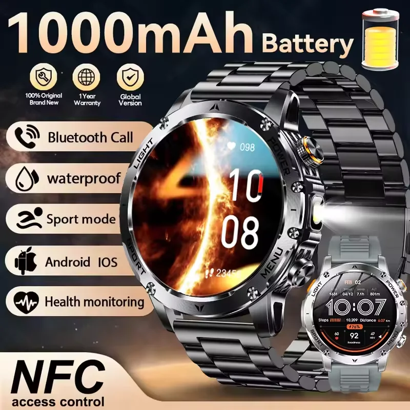 New Men Military Outdoor 1000mAh Battery Smart Watch GPS NFC Watches 3ATM Waterproof Swim 1.7-inch HD Bluetooth Call Smartwatch
New Men Military Outdoor 1000mAh Battery Smart Watch GPS NFC Watches 3ATM Waterproof Swim 1.7-inch HD Bluetooth Call Smartwatch