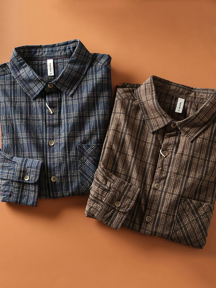 Ретро-японская мужская повседневная рубашка с длинным рукавом, весенняя новинка, вышитая, из стираного хлопка, в клетку, модная молодежная одежда
Ретро-японская мужская повседневная рубашка с длинным рукавом, весенняя новинка, вышитая, из стираного хлопка, в клетку, модная молодежная одежда