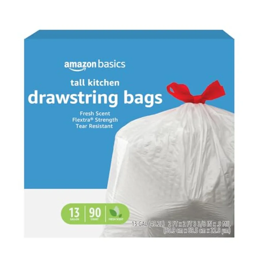 Flextra Strength Tall Kitchen Drawstring Trash Bags, Fresh Scent, Tear Resistant, 13 Gallon
Flextra Strength Tall Kitchen Drawstring Trash Bags, Fresh Scent, Tear Resistant, 13 Gallon