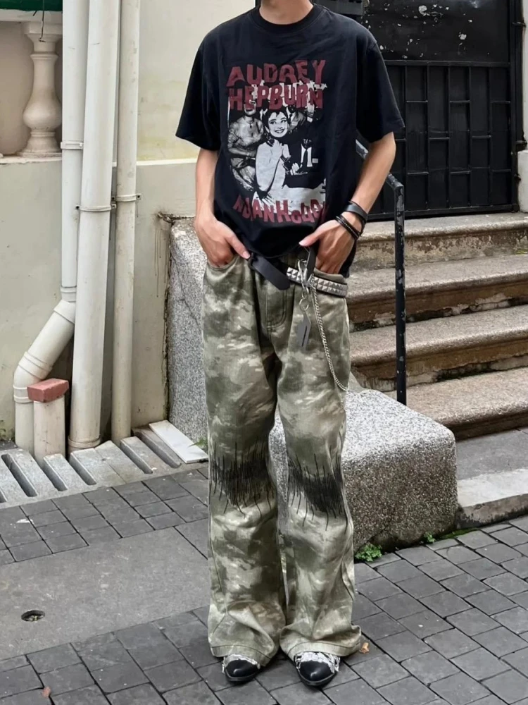 Retro Street Sle Camouflage American Micro Flared Jeans Men Straight Loose Casual Pants Commute Embroidery Wide Leg Jeans
Retro Street Sle Camouflage American Micro Flared Jeans Men Straight Loose Casual Pants Commute Embroidery Wide Leg Jeans