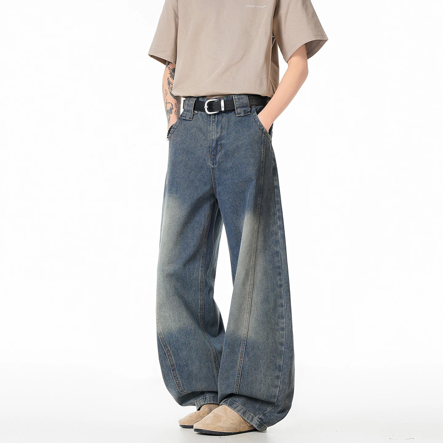 Summer Men's Cleanfit Denim Pants Old Blue Washed Male Jeans Straight Casual Menwear Loose Wide Leg Denim Trousers Man Fashion
Summer Men's Cleanfit Denim Pants Old Blue Washed Male Jeans Straight Casual Menwear Loose Wide Leg Denim Trousers Man Fashion