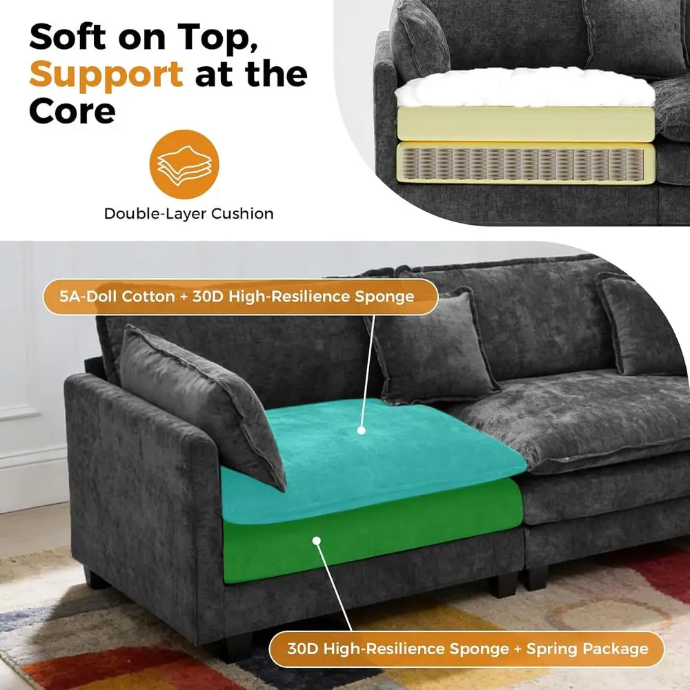 Redlie 42.5" Single Soa Chair, Chenille Upholstered Accent Chair with Spring & Double oam Cushion System, Removable Covers, Easy
Redlie 42.5" Single Soa Chair, Chenille Upholstered Accent Chair with Spring & Double oam Cushion System, Removable Covers, Easy