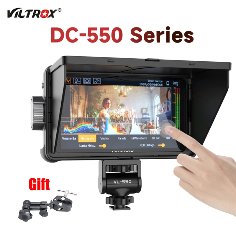 VILTROX DC-550 PRO 5.5-inch Digital DSLR Camera High-definition Controller Video Monitor Touch Screen 1200Nits For Photography
VILTROX DC-550 PRO 5.5-inch Digital DSLR Camera High-definition Controller Video Monitor Touch Screen 1200Nits For Photography