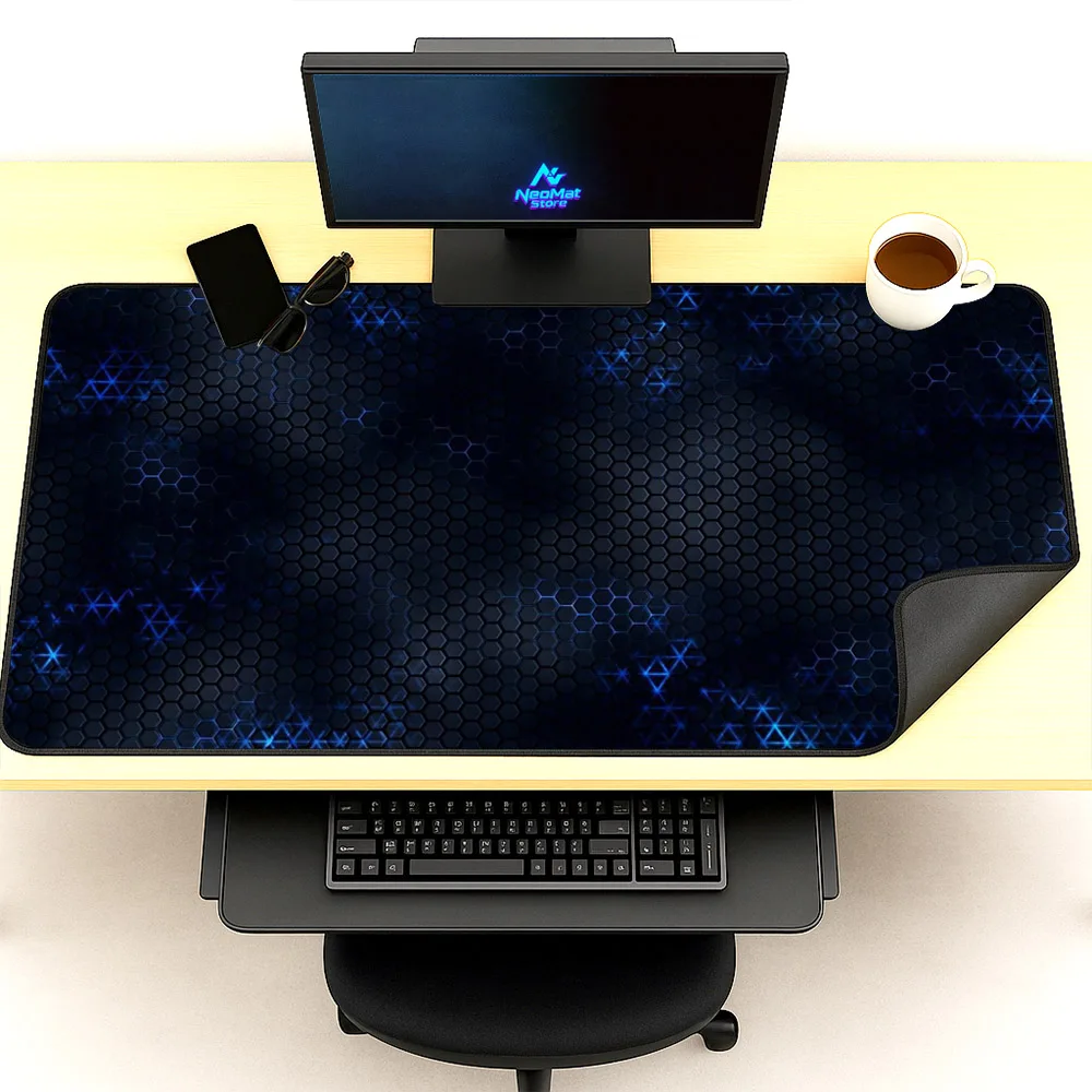 Hexagonal Blue Gaming Mouse Pad 1400x600 Honeycomb Technology Extra Large Pads 1200x600 Geometric Deskmat Black Office Accessory
Hexagonal Blue Gaming Mouse Pad 1400x600 Honeycomb Technology Extra Large Pads 1200x600 Geometric Deskmat Black Office Accessory