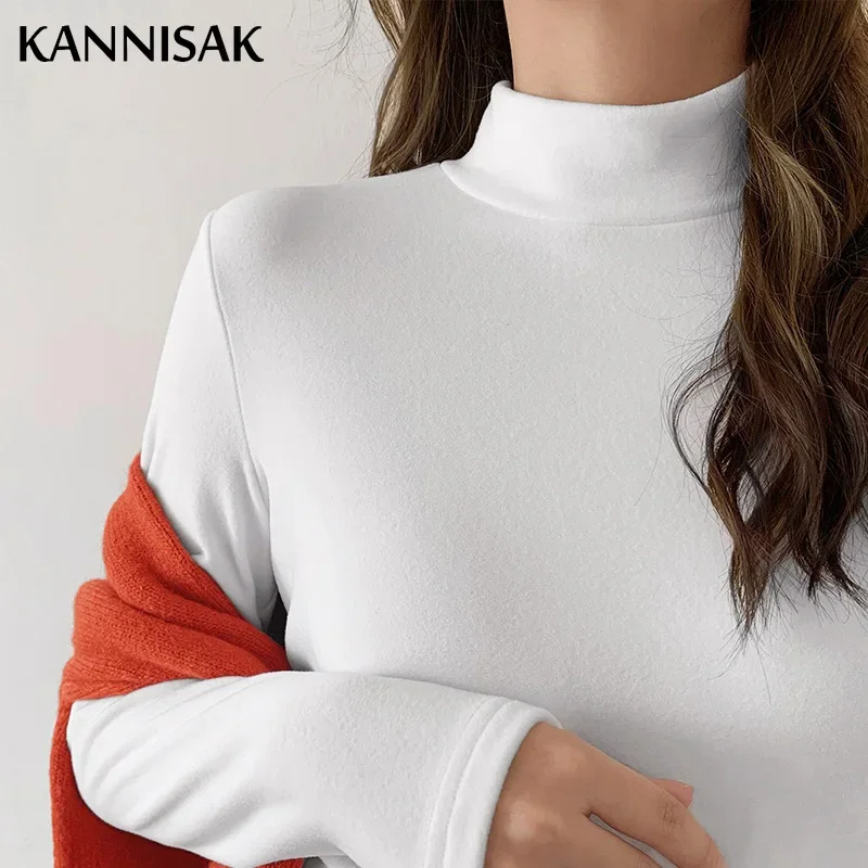 Casual Slim White Warm T-shirts Women Autumn Winter Solid Long Sleeve Stand Collar Korean Velvet Tops Knitwear Bottoming Shirts
Casual Slim White Warm T-shirts Women Autumn Winter Solid Long Sleeve Stand Collar Korean Velvet Tops Knitwear Bottoming Shirts