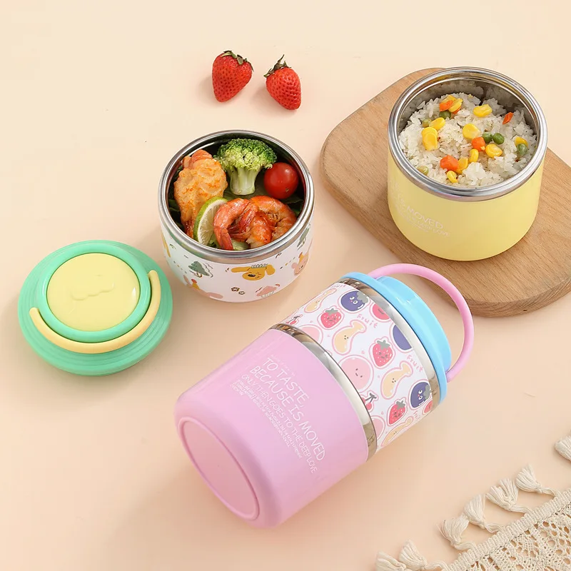 Insulated Stainl Steel Lunch Box Creative Cartoon Independent Layered Portable Bento Box Handheld Thermal Buet for Children
Insulated Stainl Steel Lunch Box Creative Cartoon Independent Layered Portable Bento Box Handheld Thermal Buet for Children