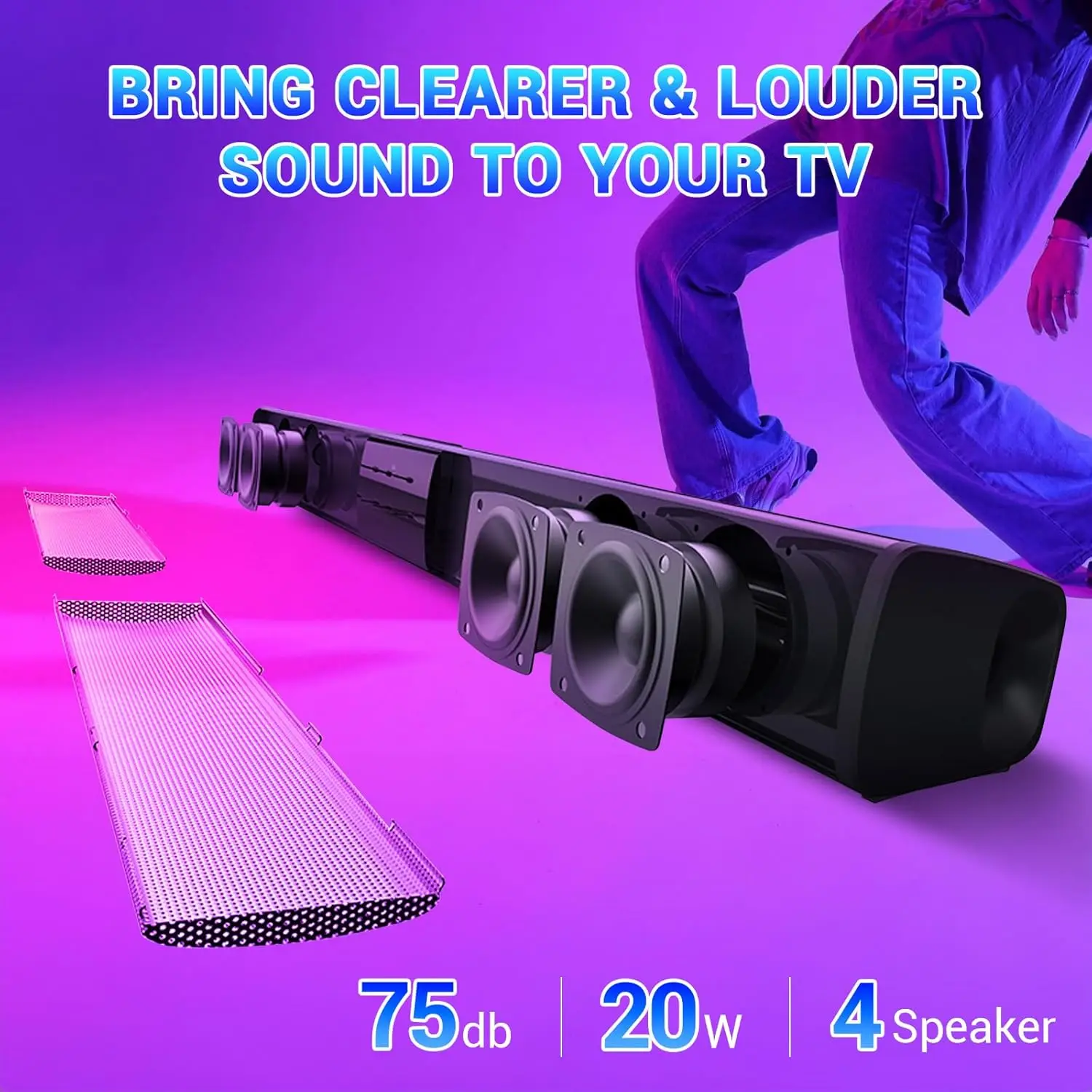 Bluetooth speaker Family Rechargeable Home Theater Sound System for TV with Remote Control, Support AUX/SD/FM/RCA/TWS
Bluetooth speaker Family Rechargeable Home Theater Sound System for TV with Remote Control, Support AUX/SD/FM/RCA/TWS