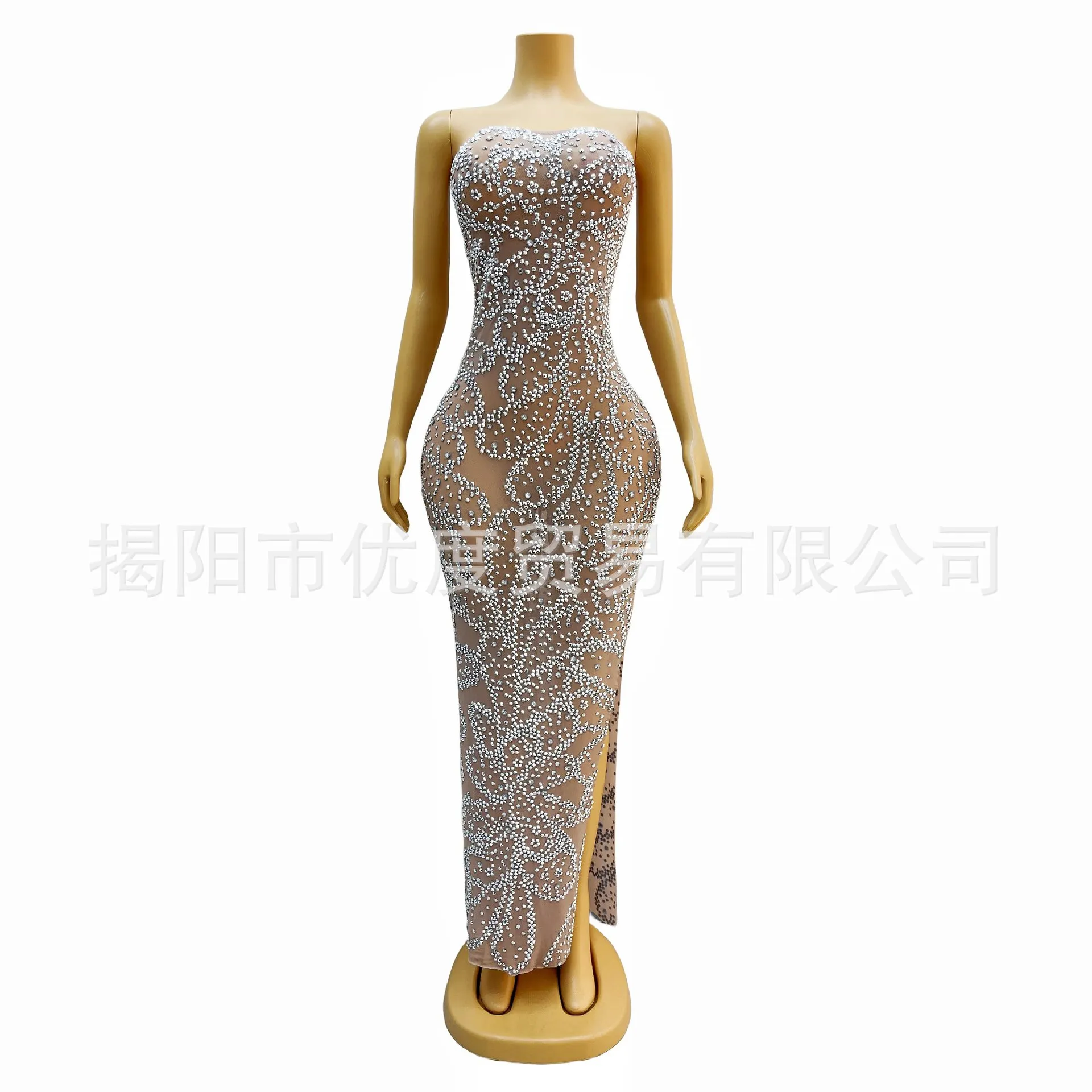 Tube Top Rhinestone Split Sexy Birthday Cocktail Party Ball Night Dress Ginkgo Biloba Vestido De Noche Stage Performance Dresses
Tube Top Rhinestone Split Sexy Birthday Cocktail Party Ball Night Dress Ginkgo Biloba Vestido De Noche Stage Performance Dresses