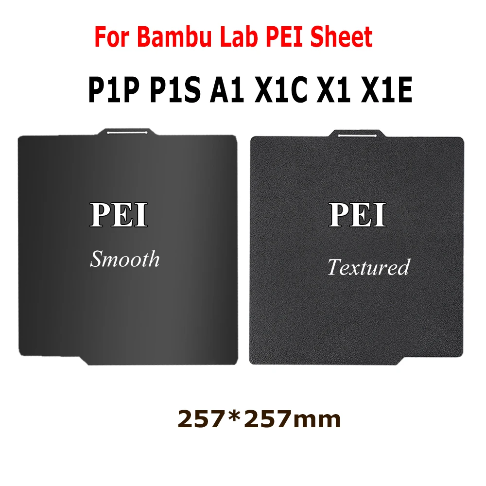 Черный лист гладкой текстурированной PEI для Bambu Lab A1 P1P P1S X1, сборная пластина 257*257 мм X1, карбоновый лист печати для Bambulab Bambu P1P
Черный лист гладкой текстурированной PEI для Bambu Lab A1 P1P P1S X1, сборная пластина 257*257 мм X1, карбоновый лист печати для Bambulab Bambu P1P