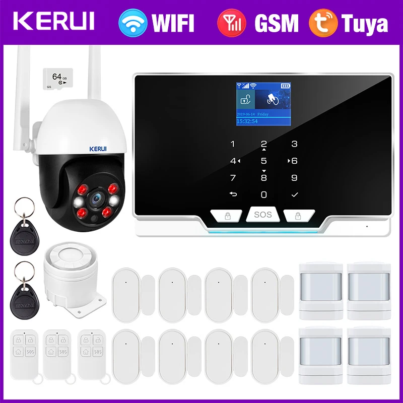 KERUI G20 Tuya Wi-Fi GSM сигнализация комплект с детектором движения дверной датчик IP-камера беспроводная умная домашняя безопасность для дома
KERUI G20 Tuya Wi-Fi GSM сигнализация комплект с детектором движения дверной датчик IP-камера беспроводная умная домашняя безопасность для дома