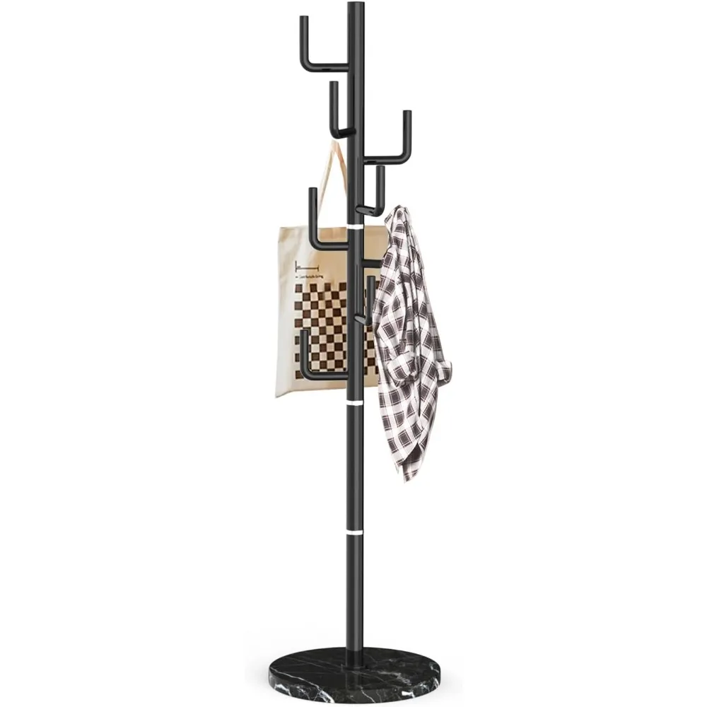 Modern Metal Coat Rack Stand with Natural Marble Base, Heavy Duty Coat Rack Freestanding with 8 Hooks
Modern Metal Coat Rack Stand with Natural Marble Base, Heavy Duty Coat Rack Freestanding with 8 Hooks