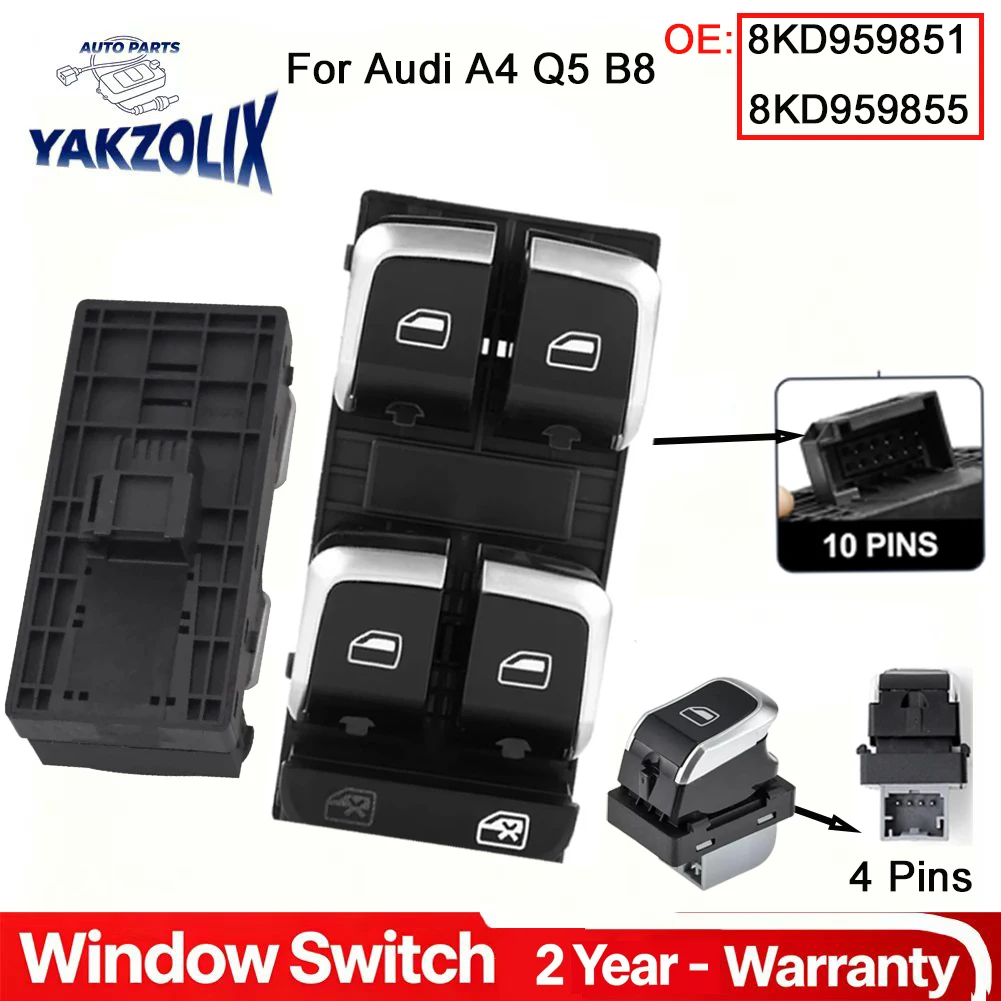 For Audi A4 Q5 B8 Power Window Control Switch Lifter Regulator Button Car Accessories 8KD959851 8KD959851A 8KD959855 8KD 959 855
For Audi A4 Q5 B8 Power Window Control Switch Lifter Regulator Button Car Accessories 8KD959851 8KD959851A 8KD959855 8KD 959 855