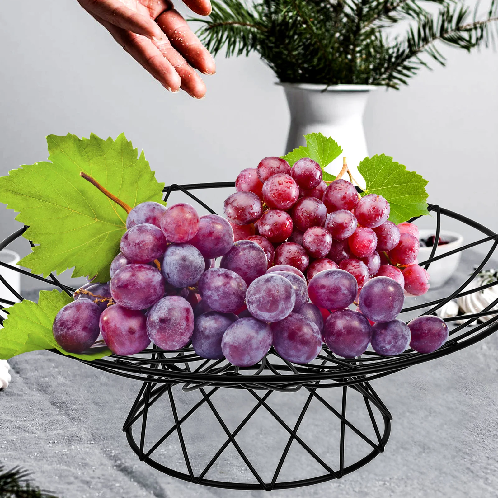 Корзина для хранения из кованого железа, металлическая проволока, корзины для фруктов, черная электрическая проволока, хлеб, дорожная кухонная столешница, органайзер для стола 
Корзина для хранения из кованого железа, металлическая проволока, корзины для фруктов, черная электрическая проволока, хлеб, дорожная кухонная столешница, органайзер для стола