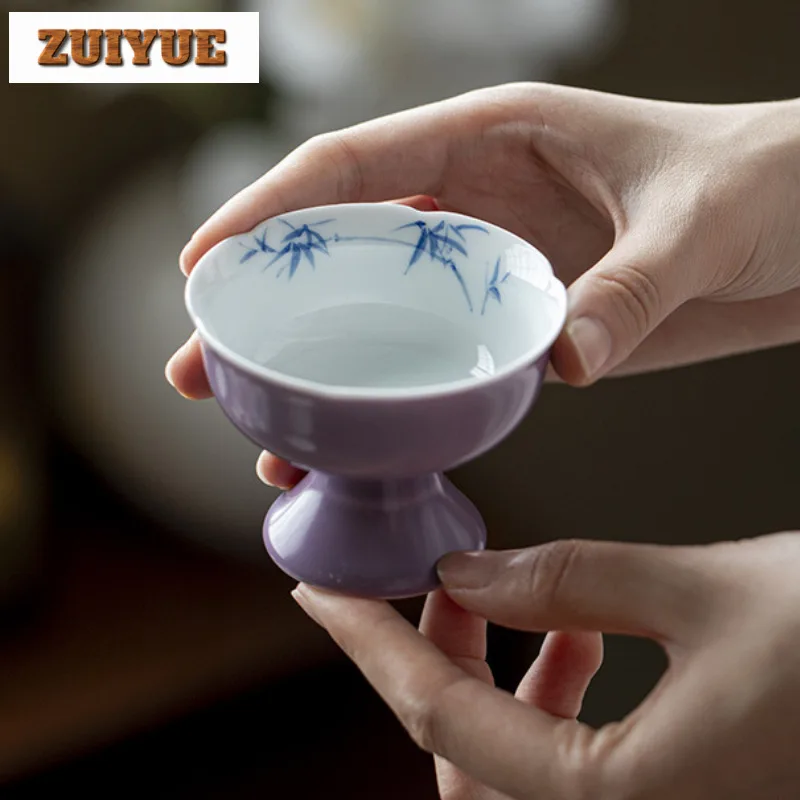 2pc/lot Hand-painted Purple Bamboo High Foot Teacup Luxury Tea Bowl Mug Tea-tasting Fragrance Cup Jianzhan Master Cup Craft 70ml
2pc/lot Hand-painted Purple Bamboo High Foot Teacup Luxury Tea Bowl Mug Tea-tasting Fragrance Cup Jianzhan Master Cup Craft 70ml