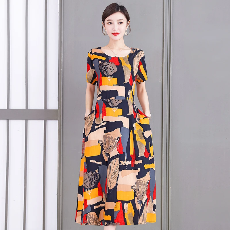 Summer Long Dresses for Woman 2023 New Short Sleeve Vintage Dress with Pockets Casual Women's Sundress Harajuku Female Clothing
Summer Long Dresses for Woman 2023 New Short Sleeve Vintage Dress with Pockets Casual Women's Sundress Harajuku Female Clothing
