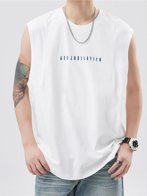 White Fitness Vest Men's Summer Loose Crossbar Quick Dry Sport Shoulder Trendy Brand Wide Shoulder Sleeveless T-shirt Men
White Fitness Vest Men's Summer Loose Crossbar Quick Dry Sport Shoulder Trendy Brand Wide Shoulder Sleeveless T-shirt Men