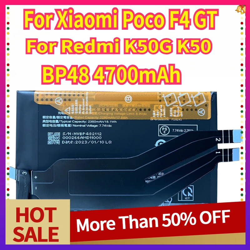BP48 4700mAh New Battery for Xiaomi Poco F4 GT for Redmi K50G K50 Game Mobile Phone
BP48 4700mAh New Battery for Xiaomi Poco F4 GT for Redmi K50G K50 Game Mobile Phone