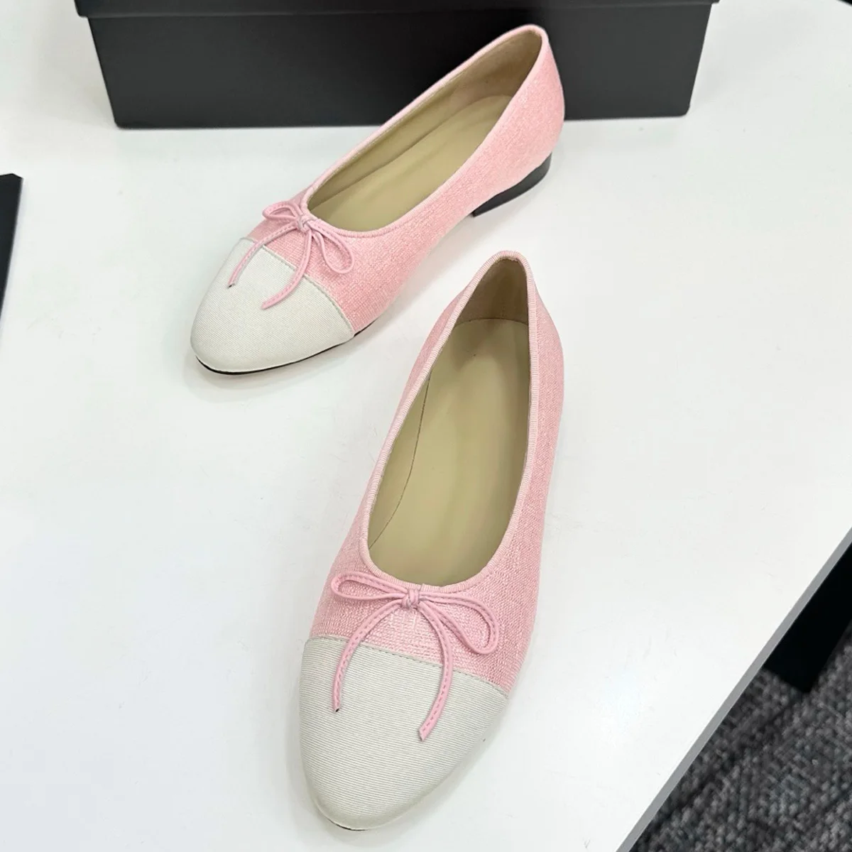 2026 Women's Tweed & Leather Cap Toe Ballet Flats, Round Toe Bow Slip-On Shoes,Chic Retro Footwear for Office & Date YYT25080589
2026 Women's Tweed & Leather Cap Toe Ballet Flats, Round Toe Bow Slip-On Shoes,Chic Retro Footwear for Office & Date YYT25080589