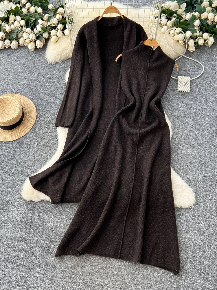 Women's Autumn Winter Lazy Sle High Waist Knitted Dr Svel Outerwear Sweater Coat Loose Fit Faion Set Casual Wear
Women's Autumn Winter Lazy Sle High Waist Knitted Dr Svel Outerwear Sweater Coat Loose Fit Faion Set Casual Wear