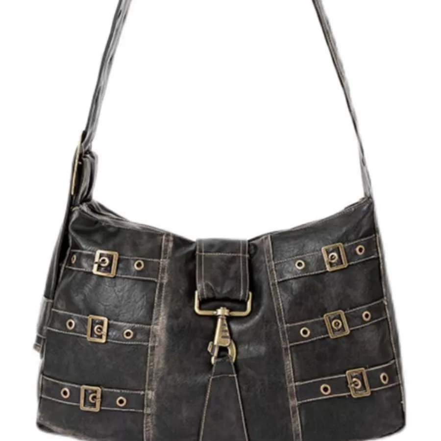 Vintage Rivet Black Handbag Women Grunge Leather Chic Large Capacity Tote Bag Female Retro Casual Shoulder Designer Bag Bolso
Vintage Rivet Black Handbag Women Grunge Leather Chic Large Capacity Tote Bag Female Retro Casual Shoulder Designer Bag Bolso