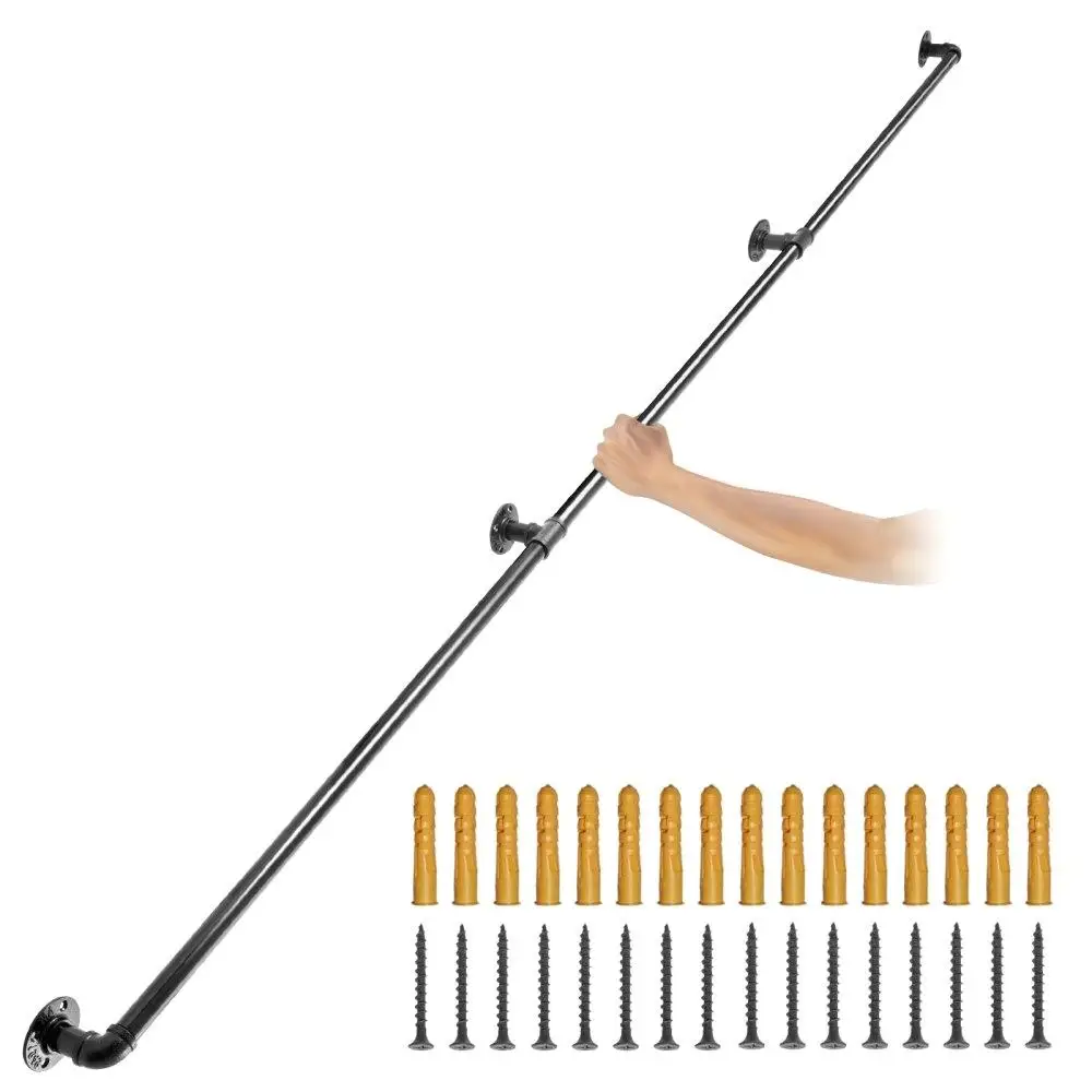 8FT Heavy Duty Carbon Steel Pipe Handrail Wall Mount Support 440LB Loading Capacity Industrial Grade for indoor Outdoor Round
8FT Heavy Duty Carbon Steel Pipe Handrail Wall Mount Support 440LB Loading Capacity Industrial Grade for indoor Outdoor Round