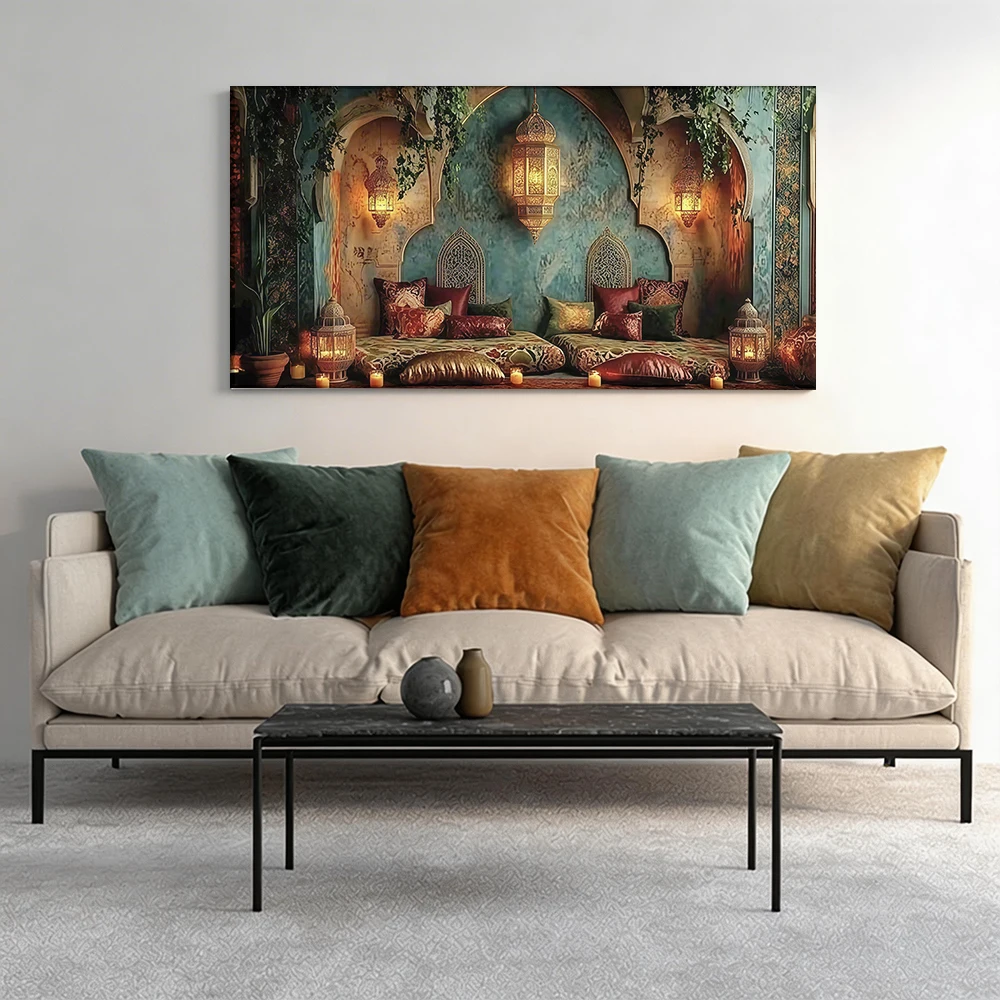 2D flat printing 1pcMoroccan Lounge Cushions Decor Large-sized canvas painting, for corridor and bedroom decoration
2D flat printing 1pcMoroccan Lounge Cushions Decor Large-sized canvas painting, for corridor and bedroom decoration