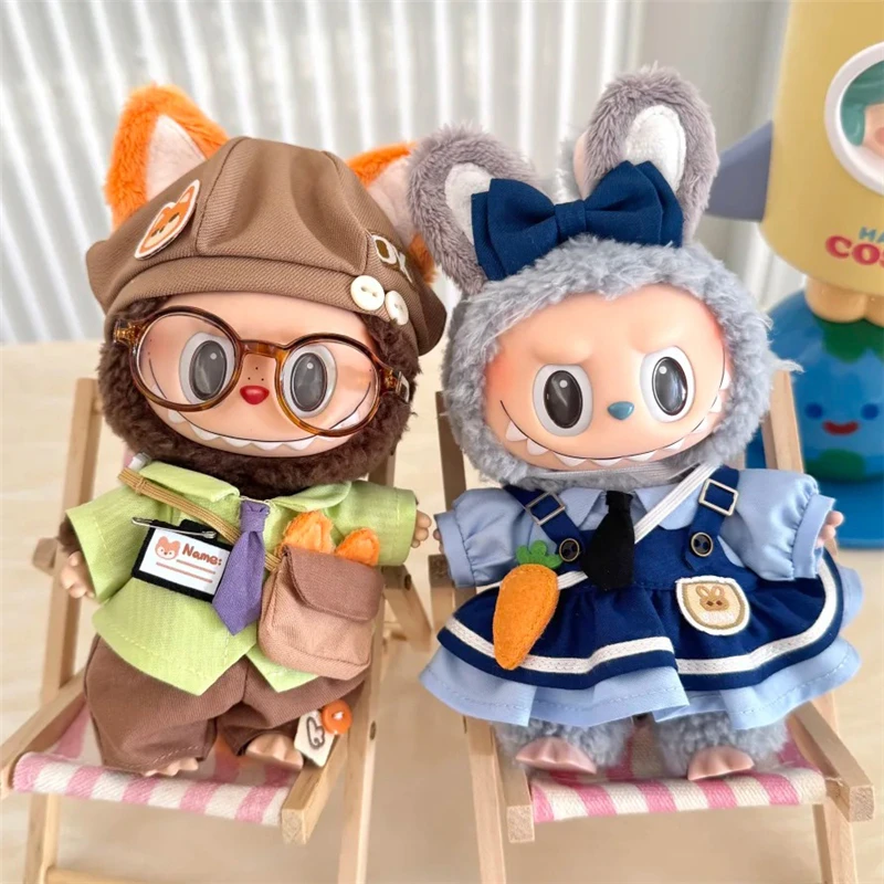 15 17 см для куклы Labubu, одежда с изображением Диснея «Зверополис», Ник Уайлд, Джуди Хоппс, полицейский наряд с животными, комплект одежды и обуви
15 17 см для куклы Labubu, одежда с изображением Диснея «Зверополис», Ник Уайлд, Джуди Хоппс, полицейский наряд с животными, комплект одежды и обуви