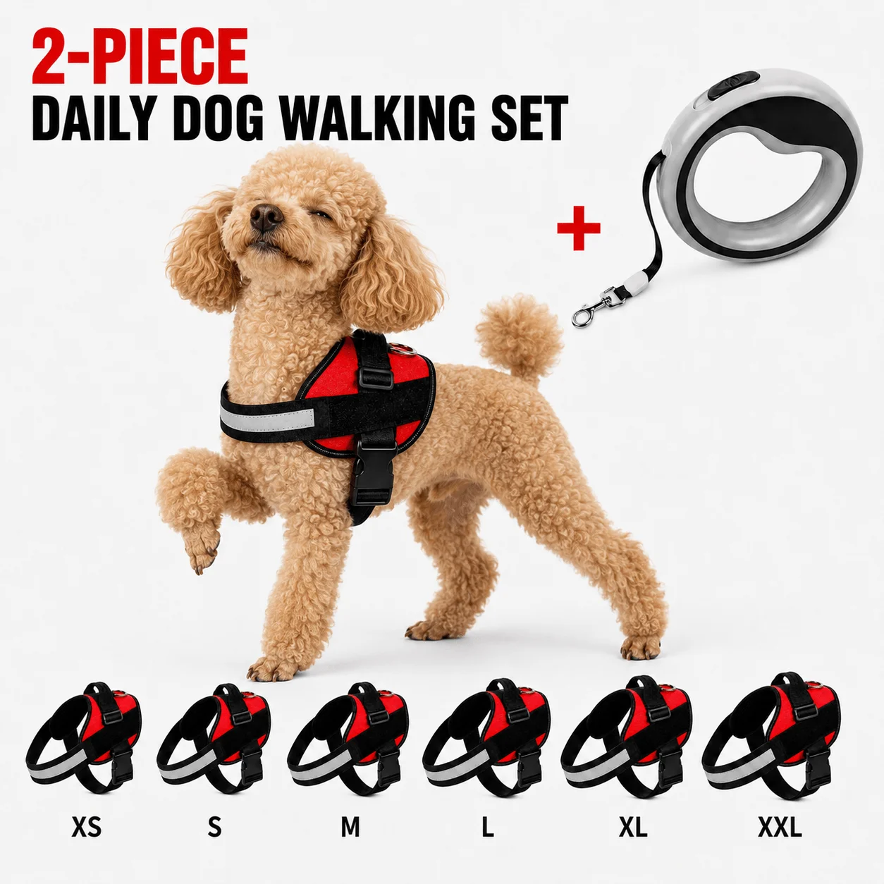 2pcs Retractable Dog Harness Set Escape Proof Breathable Step in Vest Reflective Adjustable No Pull for Outdoor Walking
2pcs Retractable Dog Harness Set Escape Proof Breathable Step in Vest Reflective Adjustable No Pull for Outdoor Walking