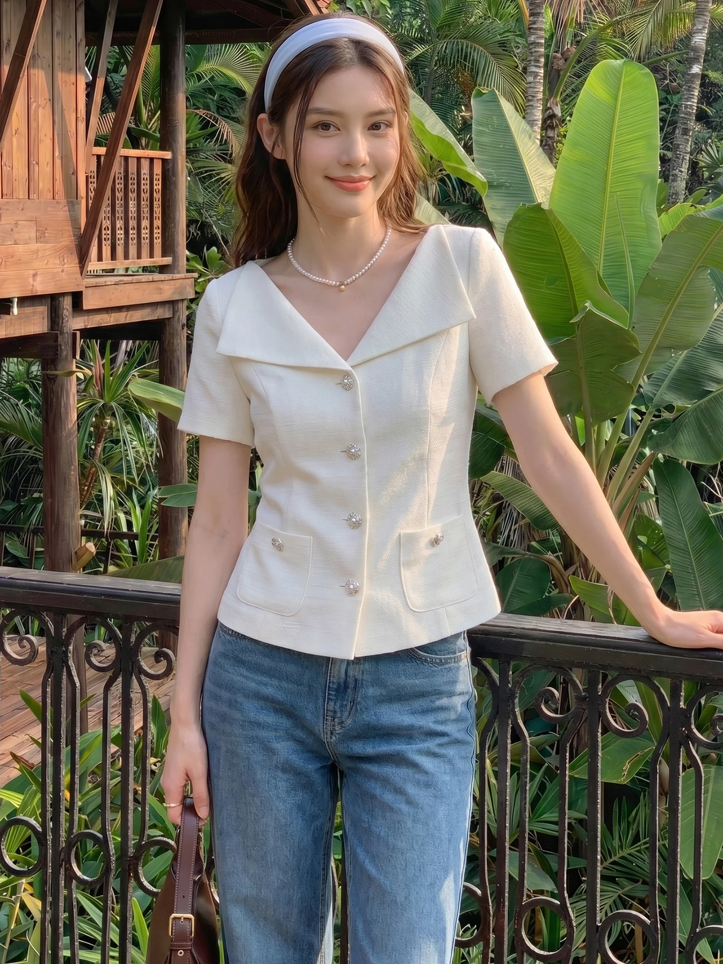 Summer New Arrival V-neck Shirt Elegant Simple Style Loose Fit Short Sleeve Floral Print Casual Wear for Young Women
Summer New Arrival V-neck Shirt Elegant Simple Style Loose Fit Short Sleeve Floral Print Casual Wear for Young Women
