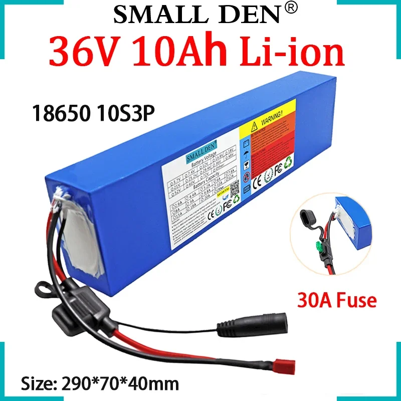 New 36V 10Ah 18650 Lithium Battery Pack 10S3P With Same Port 15A BMS& 30A Fuse Device Li-ion Cells For Electric bicycle Scooter
New 36V 10Ah 18650 Lithium Battery Pack 10S3P With Same Port 15A BMS& 30A Fuse Device Li-ion Cells For Electric bicycle Scooter