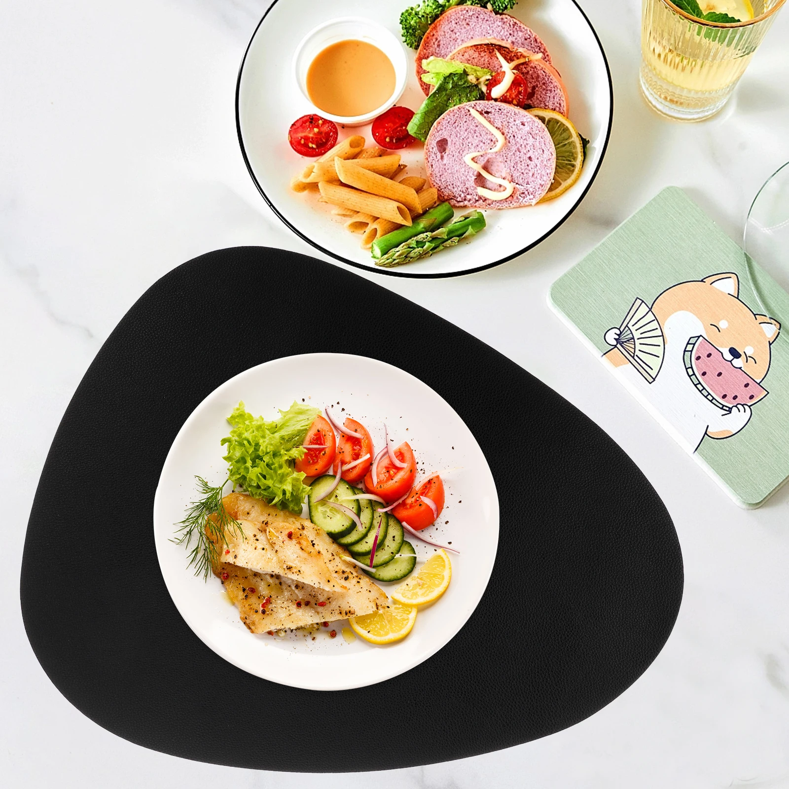 Waterproof Coaster Placemat Dining Room Decor Double Sided Pu Cup Mat Black Heat Insulation Anti Skid Scald Table Pad
Waterproof Coaster Placemat Dining Room Decor Double Sided Pu Cup Mat Black Heat Insulation Anti Skid Scald Table Pad