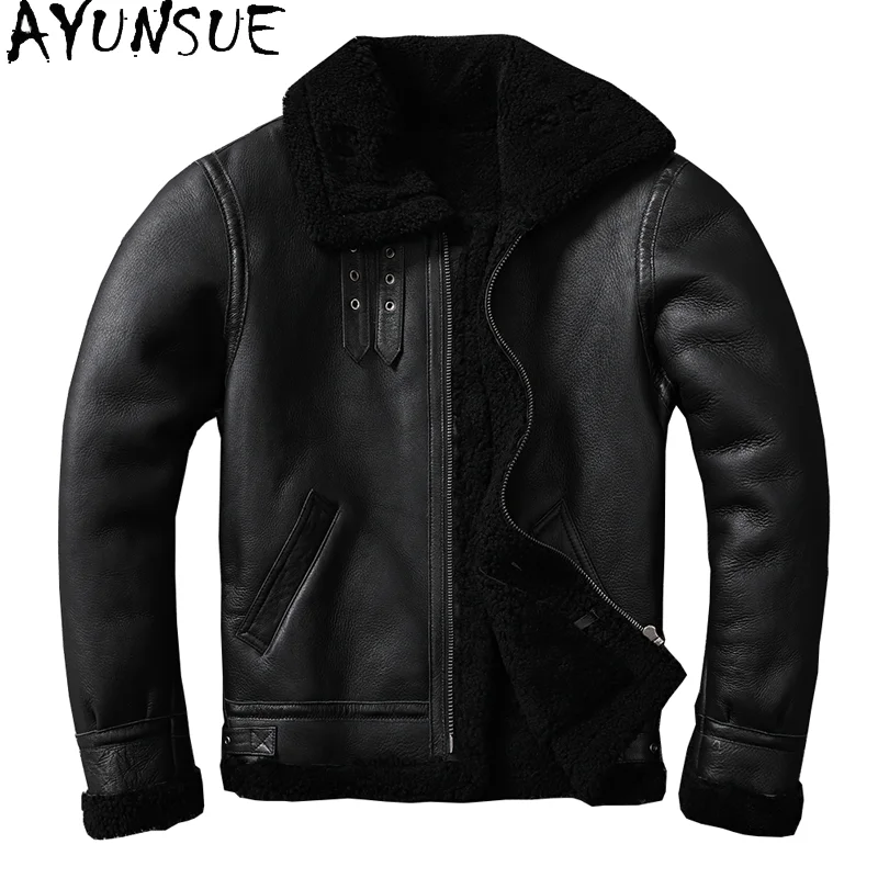 AYUNSUE Autumn Winter New Men Genuine Sheepskin Shearling Coat 2026 Warm Real Fur Coats Man Leather Jacket Black Outerwear
AYUNSUE Autumn Winter New Men Genuine Sheepskin Shearling Coat 2026 Warm Real Fur Coats Man Leather Jacket Black Outerwear