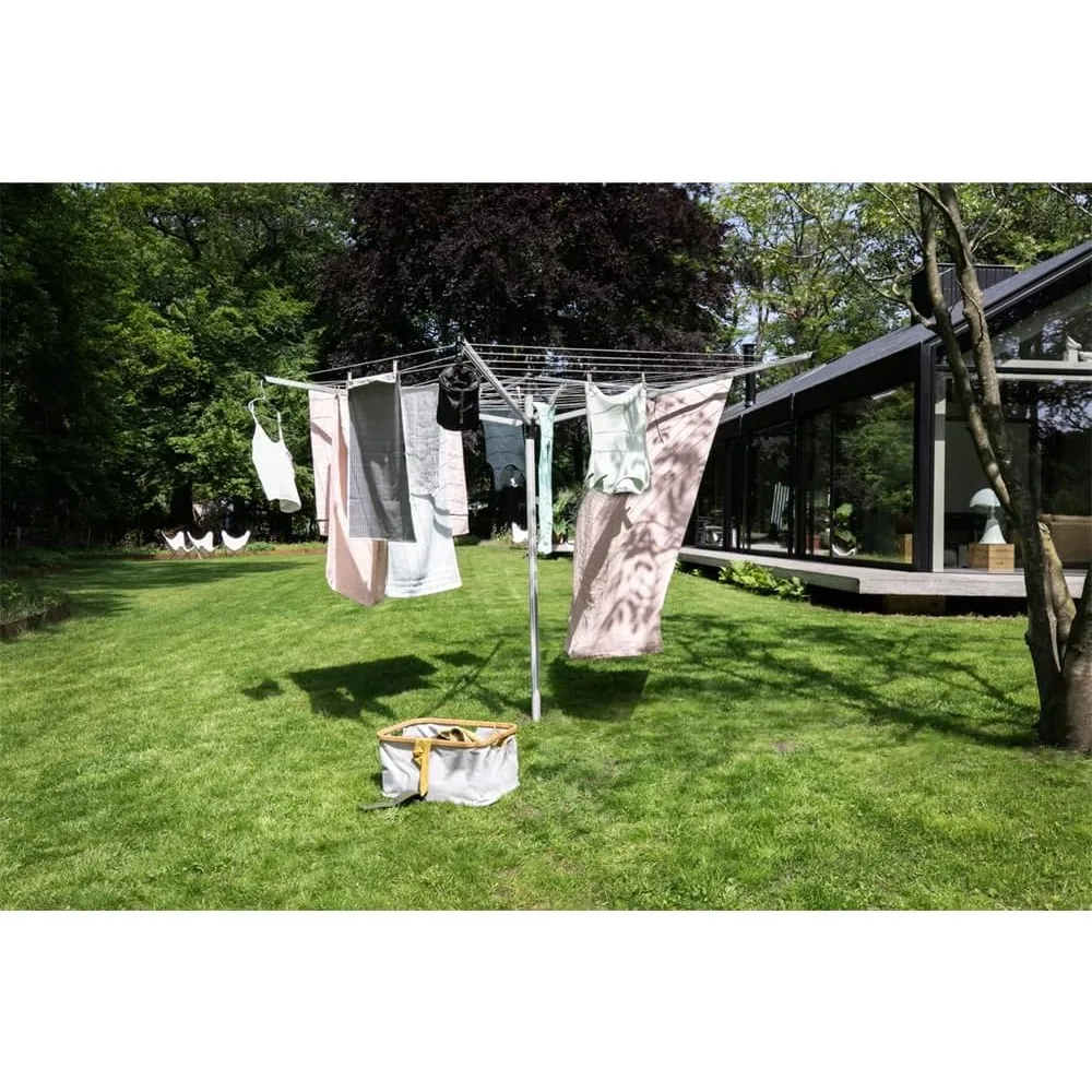 Lift-O-Matic Outdoor 4 Arm Clothesline Height Adjustable, Folding Clothes Drying Rack + Ground Spike & Cover (Gray)
Lift-O-Matic Outdoor 4 Arm Clothesline Height Adjustable, Folding Clothes Drying Rack + Ground Spike & Cover (Gray)