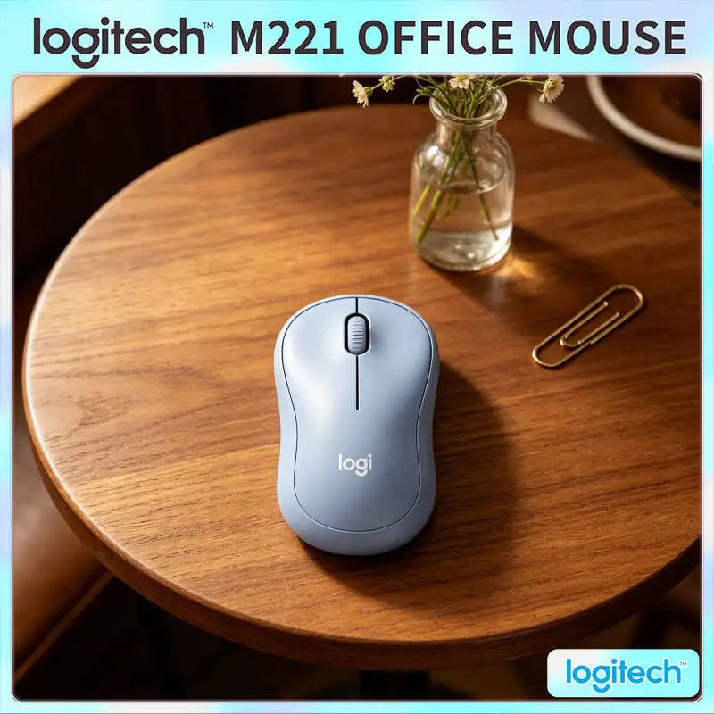 Logitech M221 Ergonomic Wireless Mouse - Smooth Glide 2.4GHz Interference-Free 1000 DPI Compatible with Windows Mac Linux PCs