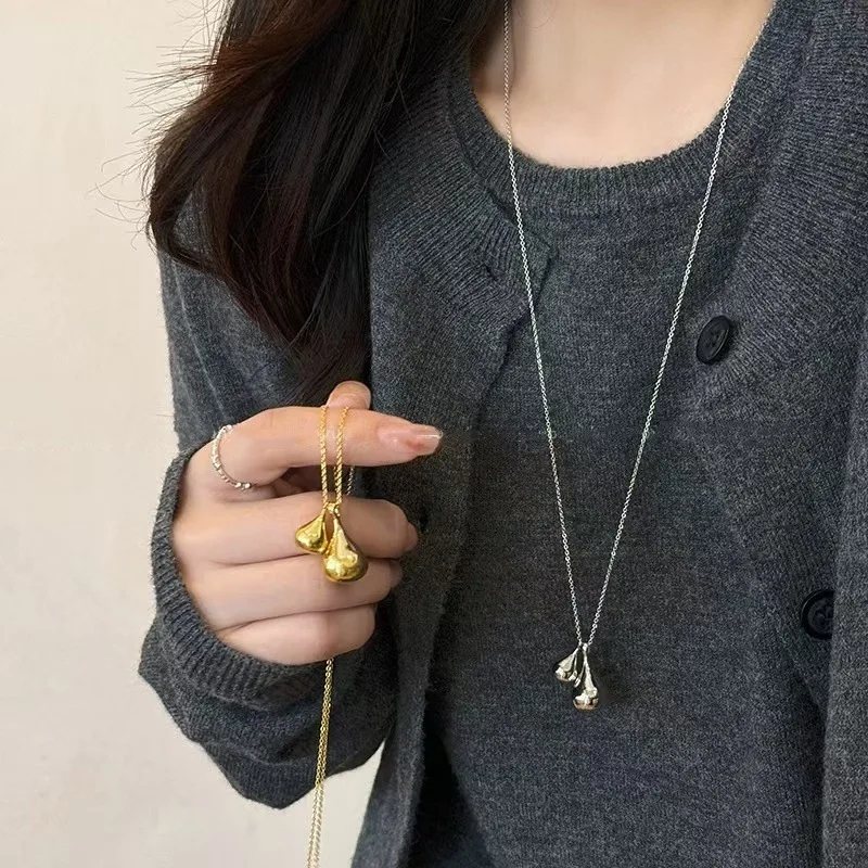 Fashion Water Droplet Double Pendant Necklace Women's Korean Fashion Chain Casual Accessories Jewelry Gifts
Fashion Water Droplet Double Pendant Necklace Women's Korean Fashion Chain Casual Accessories Jewelry Gifts