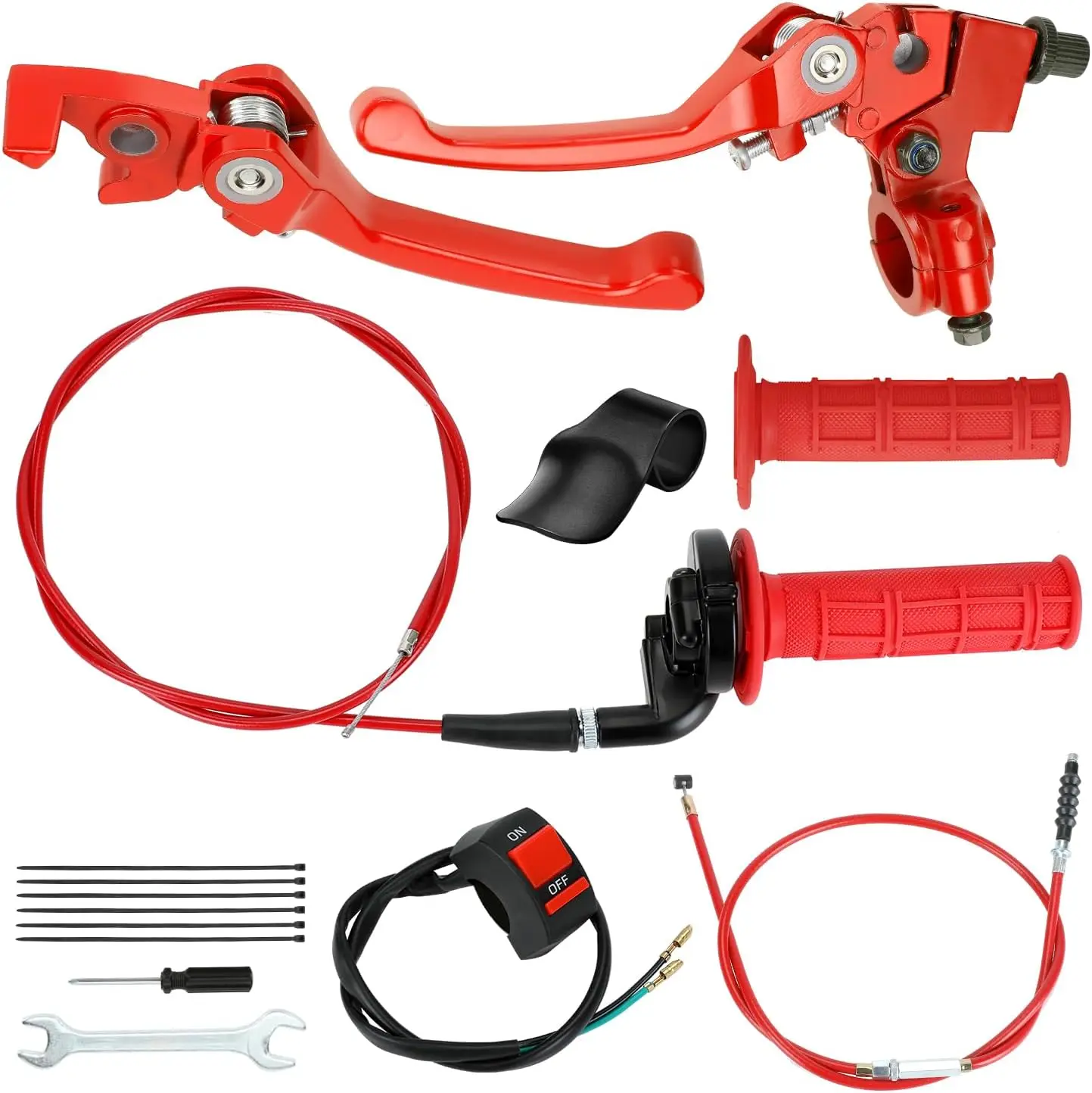 Folding Clutch Brake Lever Cable & 7/8' Throttle Grips Kit for 110cc-125cc Pit Dirt Bike Red
Folding Clutch Brake Lever Cable & 7/8' Throttle Grips Kit for 110cc-125cc Pit Dirt Bike Red