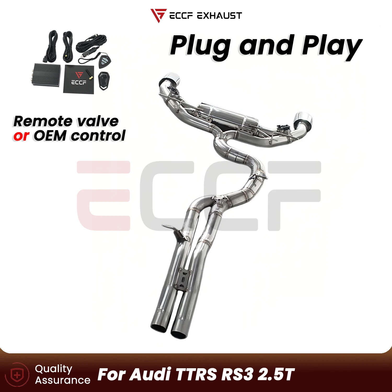 ECCF FOR Audi TTRS RS3 2.5T T304 Stainless Steel Catback Exhaust Aggressive Sound Plug and Play Performance Upgrade
ECCF FOR Audi TTRS RS3 2.5T T304 Stainless Steel Catback Exhaust Aggressive Sound Plug and Play Performance Upgrade
