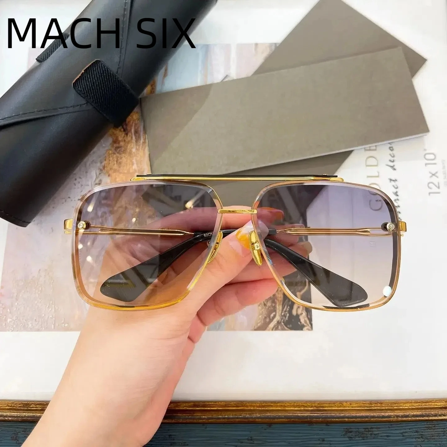 Authentic DT MACH SIX Luxury Designer Classic Men Women Sun Glasses Stylish Leisure UV400 Gradient Male Couple Eyewear With Box
Authentic DT MACH SIX Luxury Designer Classic Men Women Sun Glasses Stylish Leisure UV400 Gradient Male Couple Eyewear With Box