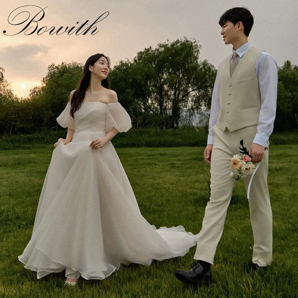 Bowith Korean Wedding Dresses Customzied Off the Shoulder Puff Sleeves Bridal Gown Silk Organza Wedding Snap Dresses
Bowith Korean Wedding Dresses Customzied Off the Shoulder Puff Sleeves Bridal Gown Silk Organza Wedding Snap Dresses