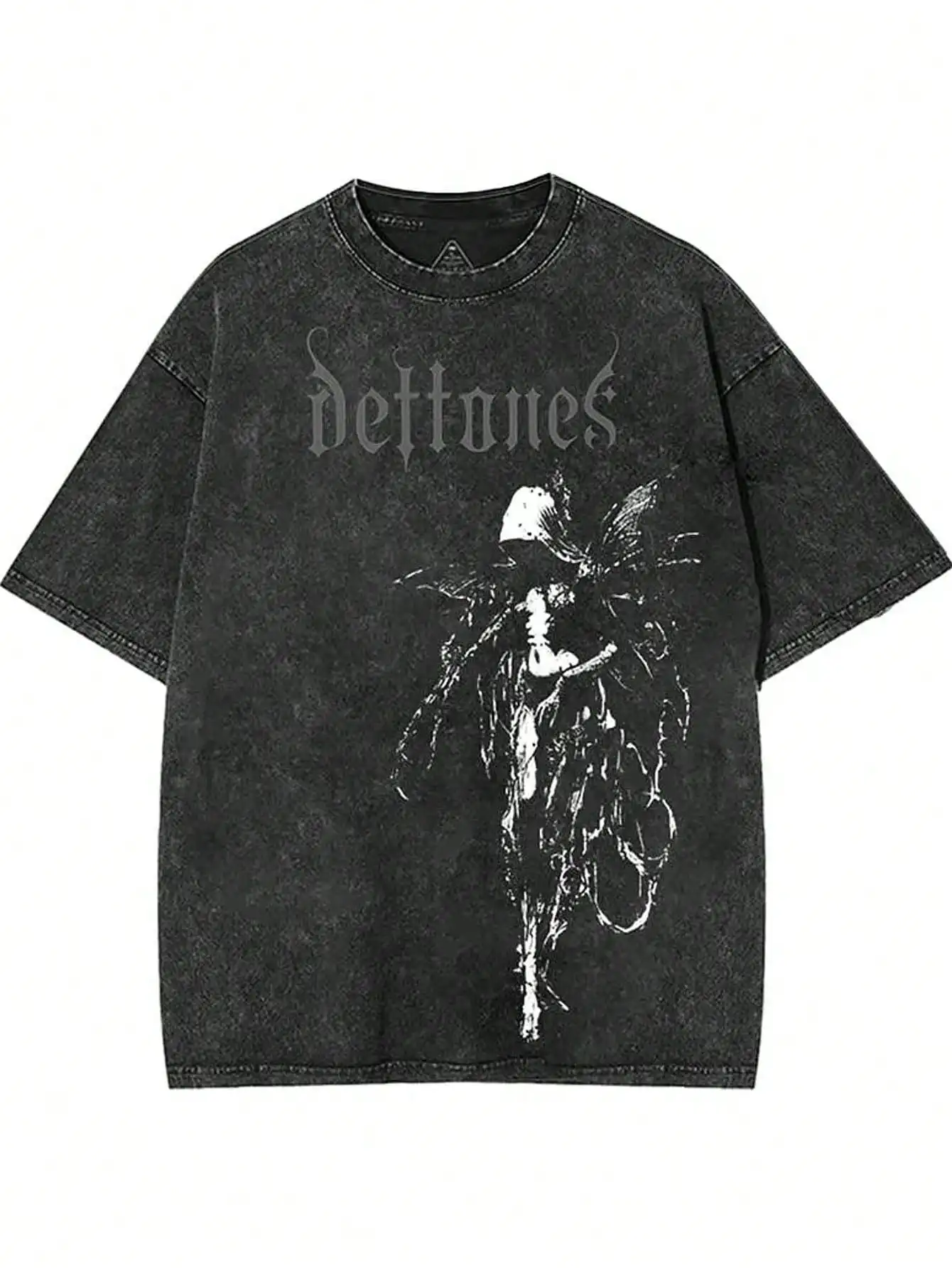 Черная футболка оверсайз с эффектом потертости и готическим графическим принтом, из винтажного выстиранного хлопка
Черная футболка оверсайз с эффектом потертости и готическим графическим принтом, из винтажного выстиранного хлопка