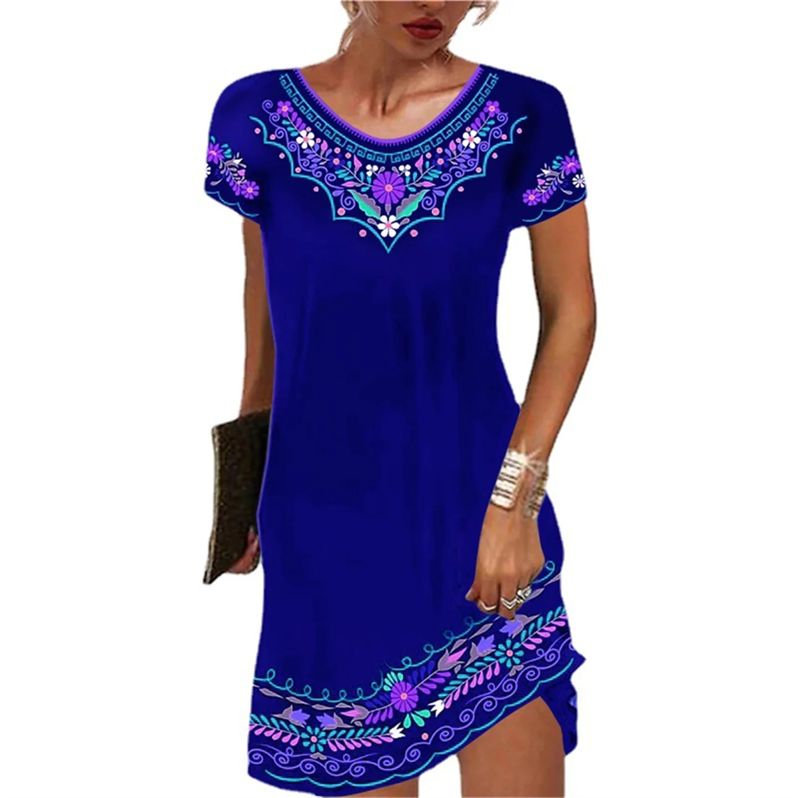 Women's Dresses Ladies Round Neck Print A Line Knee-Length Loose Slim Dress Summer Dresses for Women 2022 Plus Size
Women's Dresses Ladies Round Neck Print A Line Knee-Length Loose Slim Dress Summer Dresses for Women 2022 Plus Size