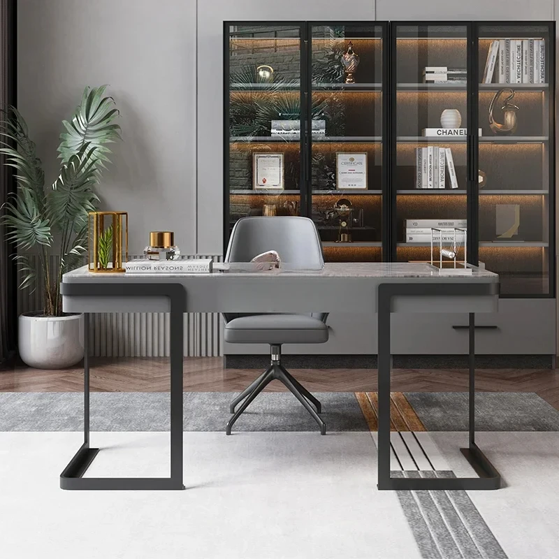 Italian light luxury minimalist bright rock slab desk modern simple office study desk chair
Italian light luxury minimalist bright rock slab desk modern simple office study desk chair