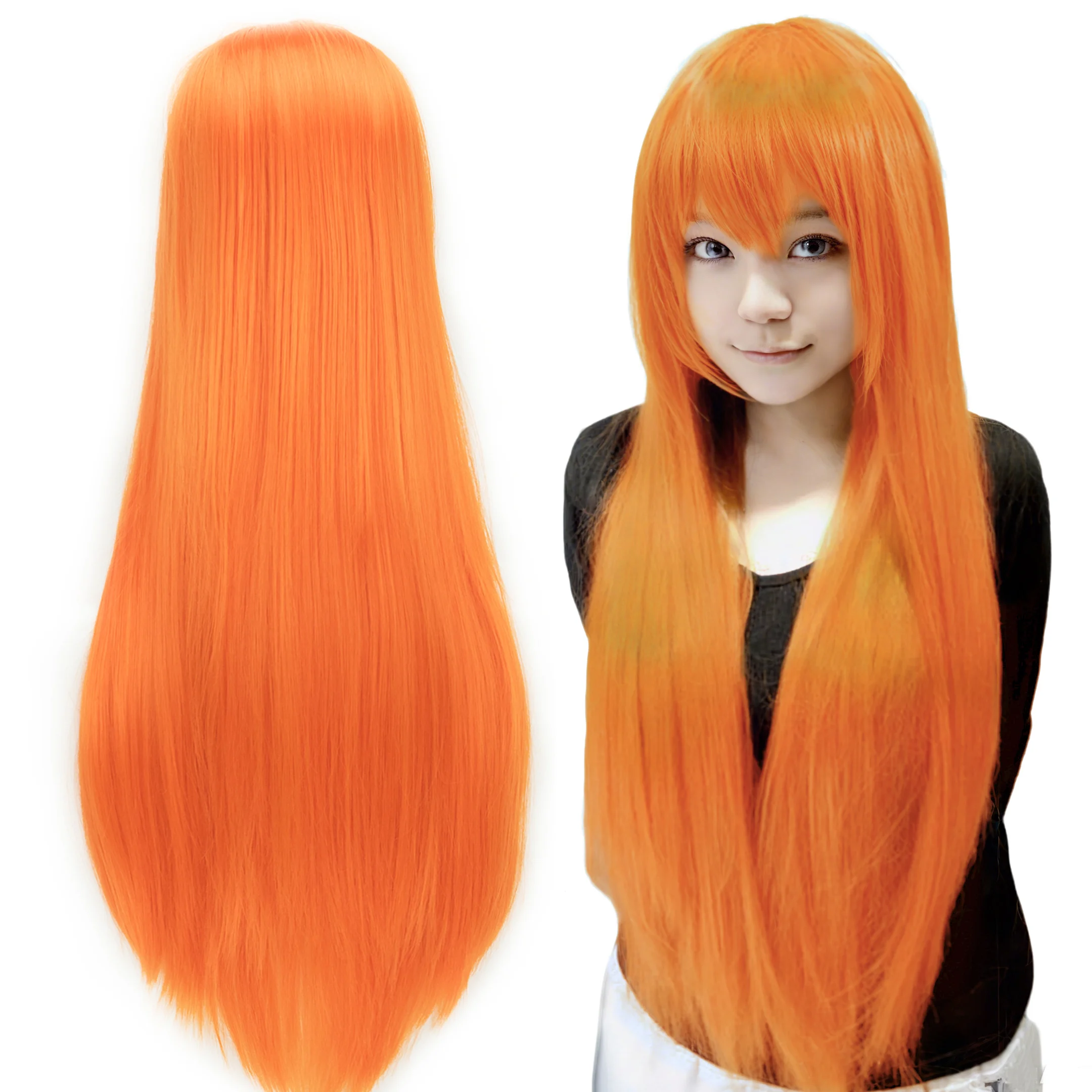 Synthetic Hair Orange Straight Long Wig Anime Cosplay Orihime Inoue Halloween Costume Hair Chiyo Sakura Wigs with Bangs
Synthetic Hair Orange Straight Long Wig Anime Cosplay Orihime Inoue Halloween Costume Hair Chiyo Sakura Wigs with Bangs